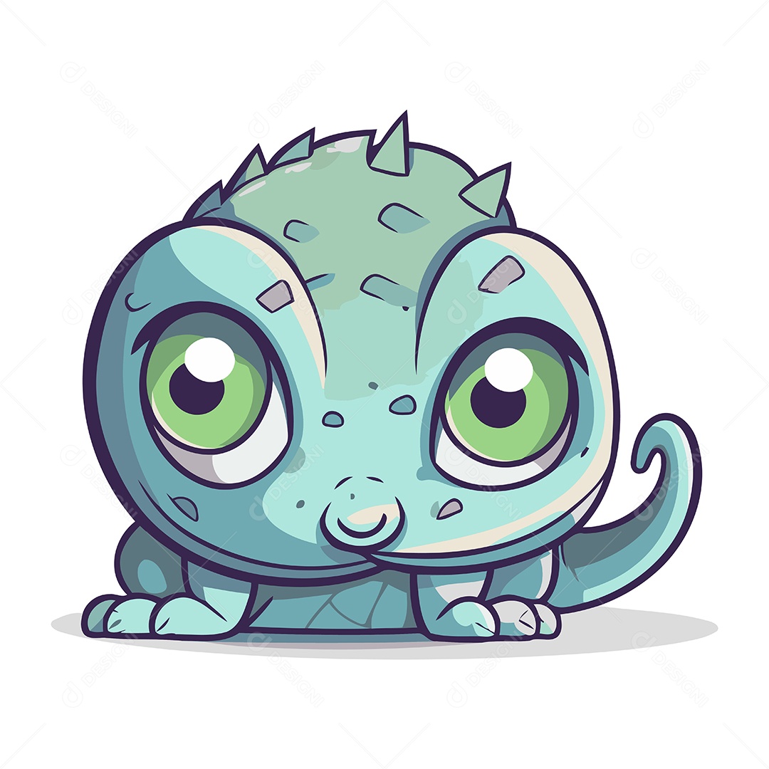 Lagarto Fofo de Desenho Animado Ilustração Vetor EPS