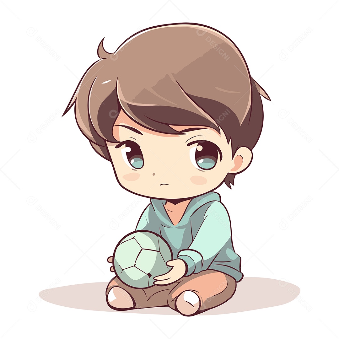 Menino Bonitinho de Desenho Animado Ilustração Vetor EPS