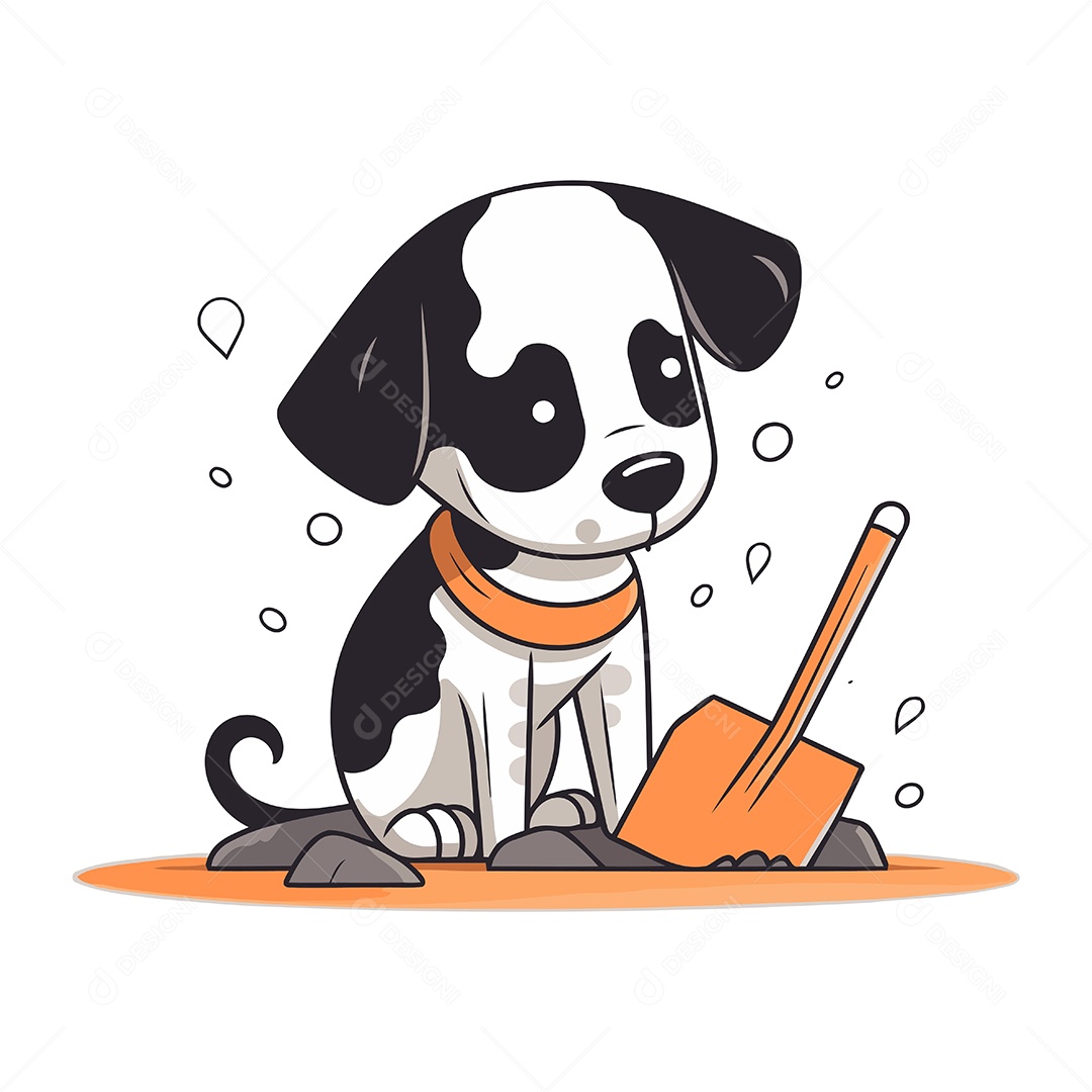 Cachorro Fofo de Desenho Animado Ilustração Vetor EPS