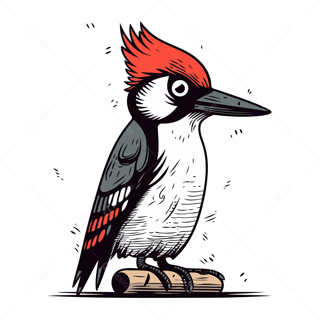 Pica Pau de Desenho Animado Ilustração Vetor EPS