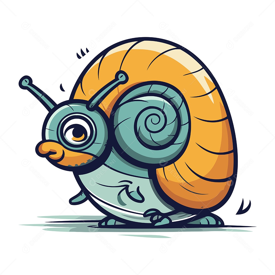 Caracol de Desenho Animado Ilustração Vetor EPS
