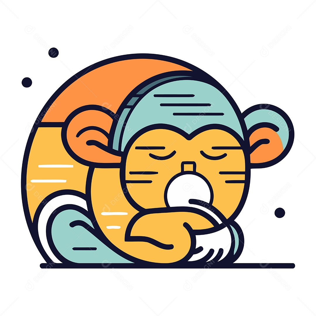 Macaco de Desenho Animado Ilustração Vetor EPS