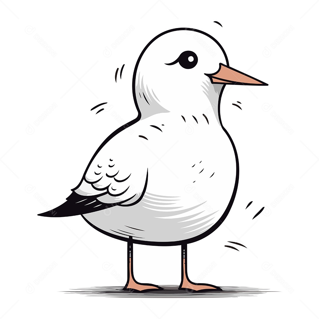 Gaivota de Desenho Animado Ilustração Vetor EPS