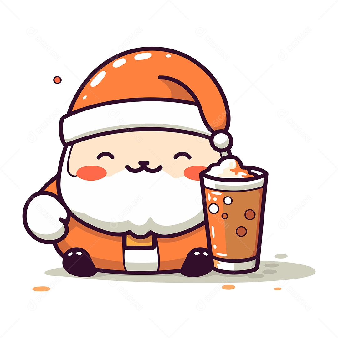 Papai Noel Fofo de Desenho Animado Ilustração Vetor EPS