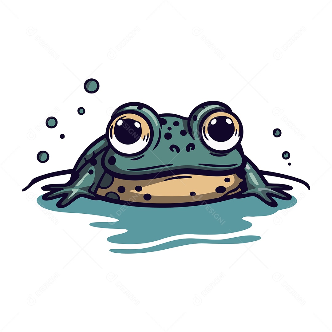 Sapo de Desenho Animado Ilustração Vetor EPS