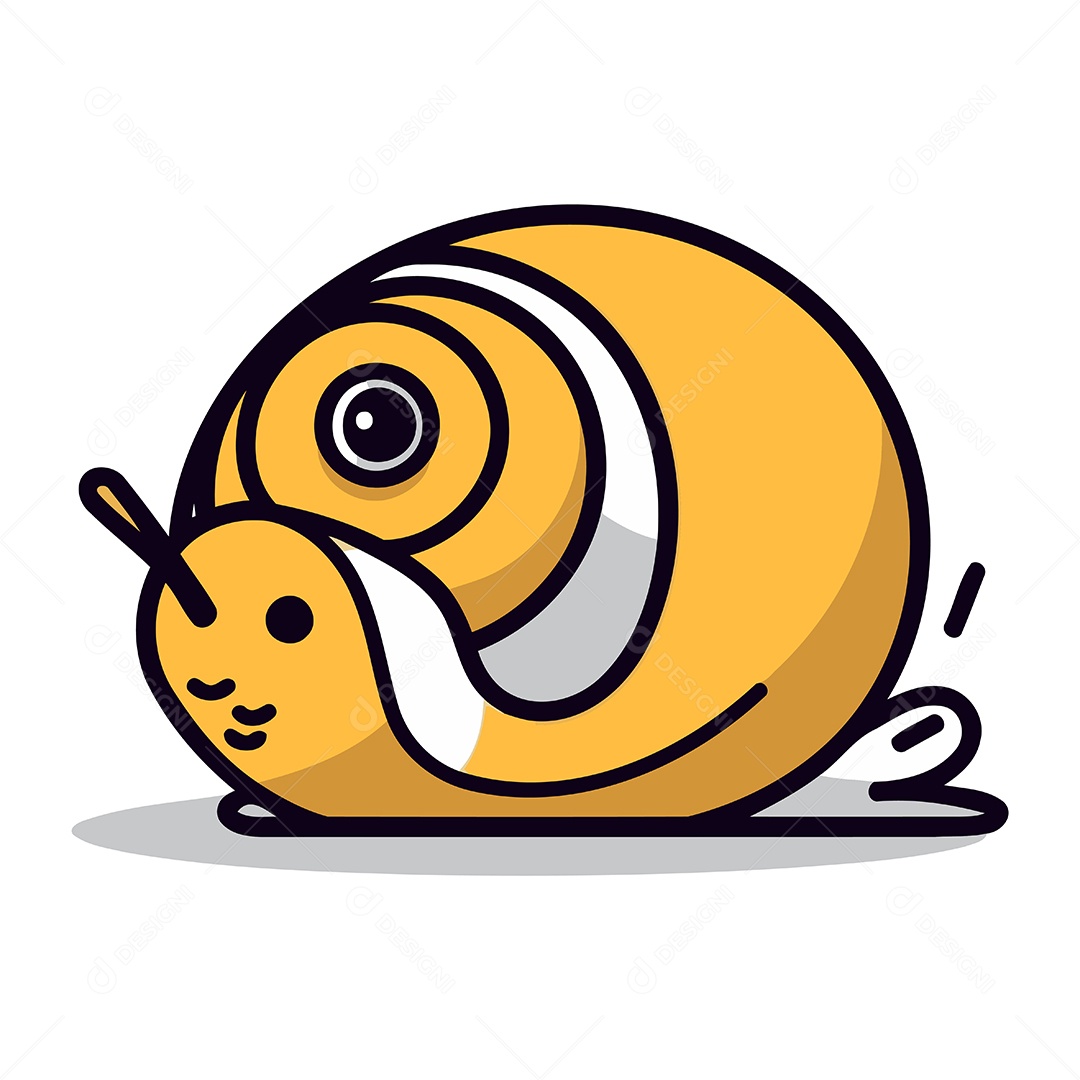 Caracol de Desenho Animado Ilustração Vetor EPS