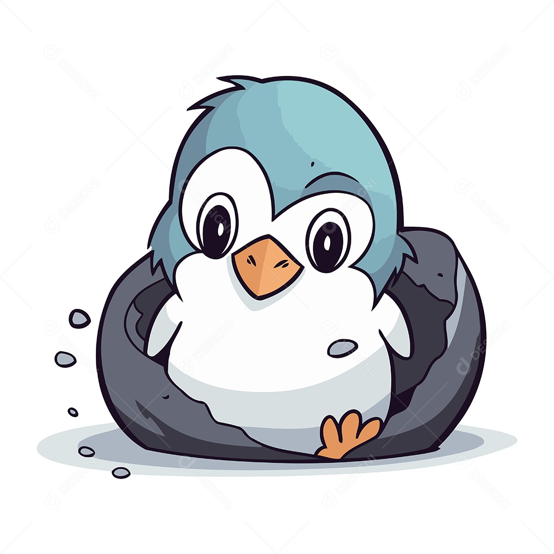 Filhote de Pinguim Ilustração Vetor EPS