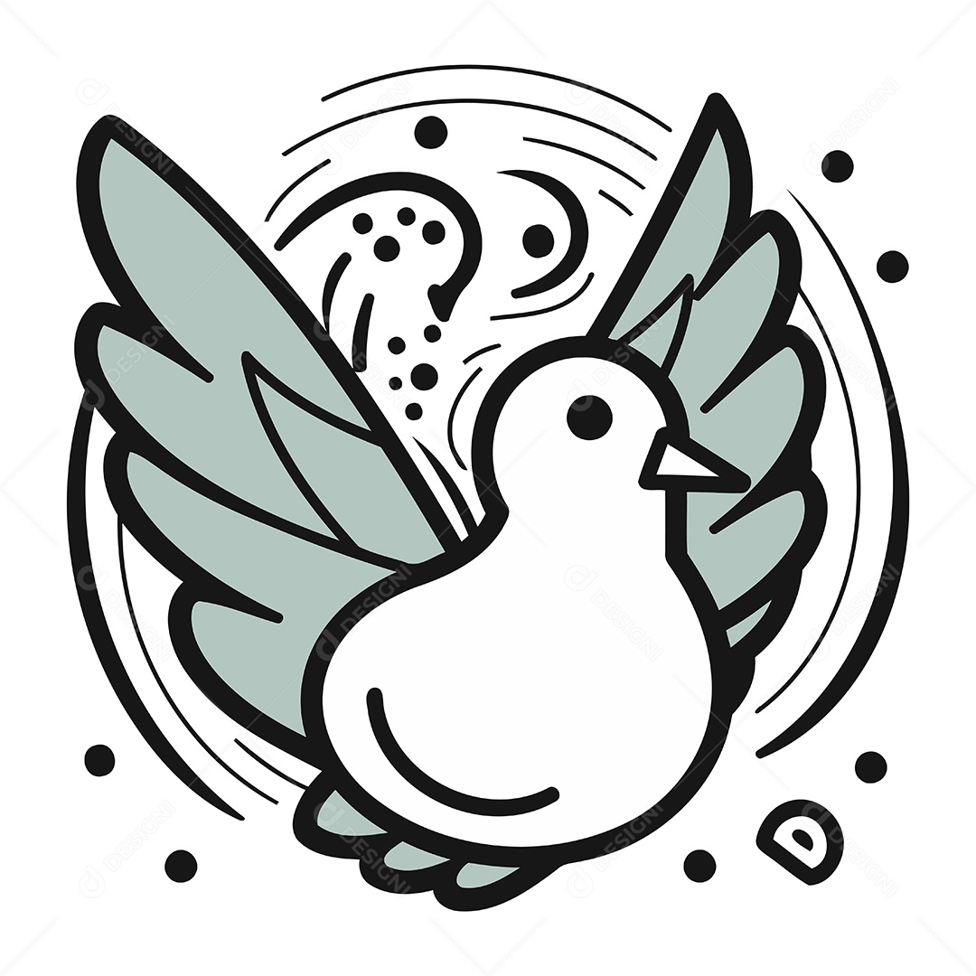 Pomba de Desenho Animado Ilustração Vetor EPS
