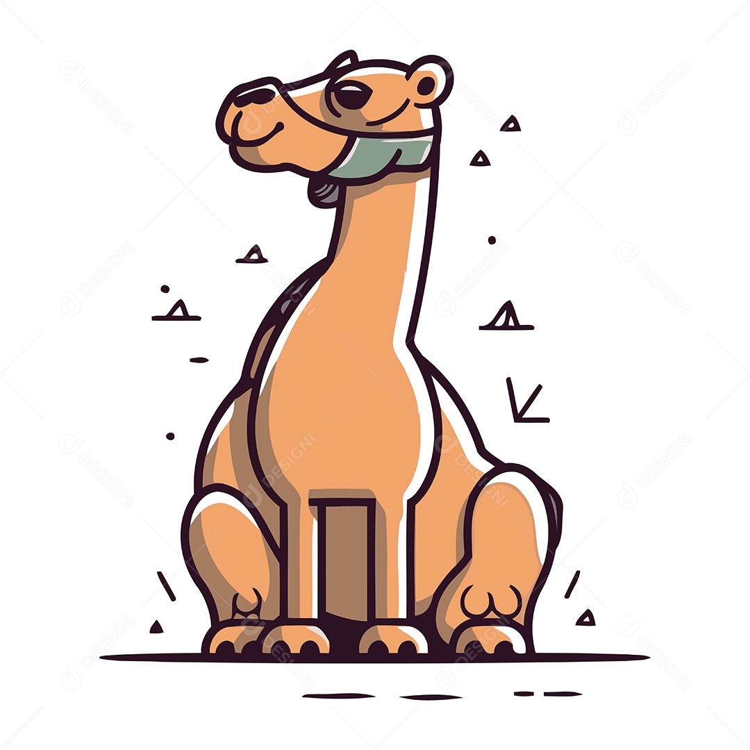 Camelo de Desenho Animado Ilustração Vetor EPS