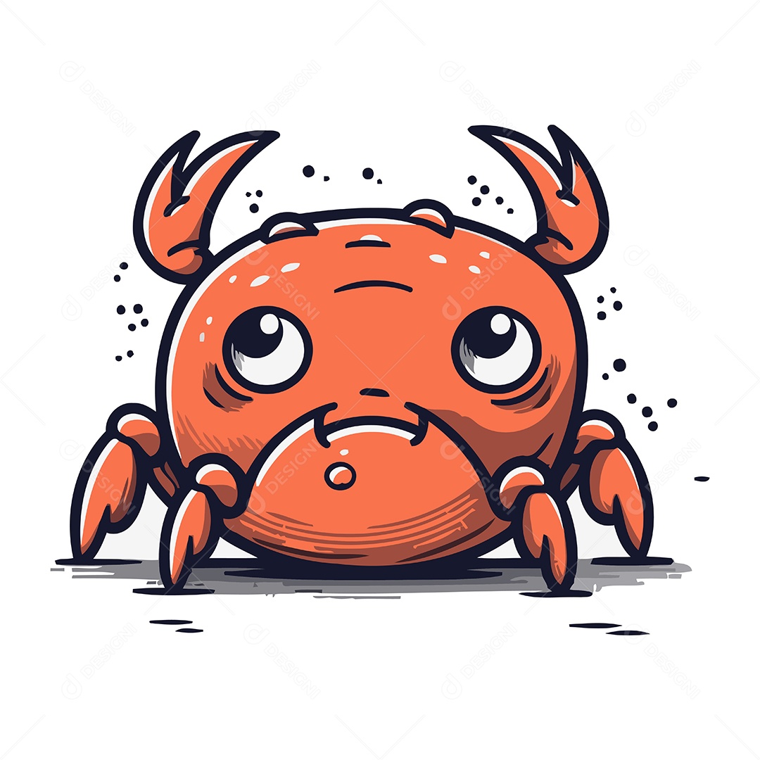 Caranguejo de Desenho Animado Ilustração Vetor EPS