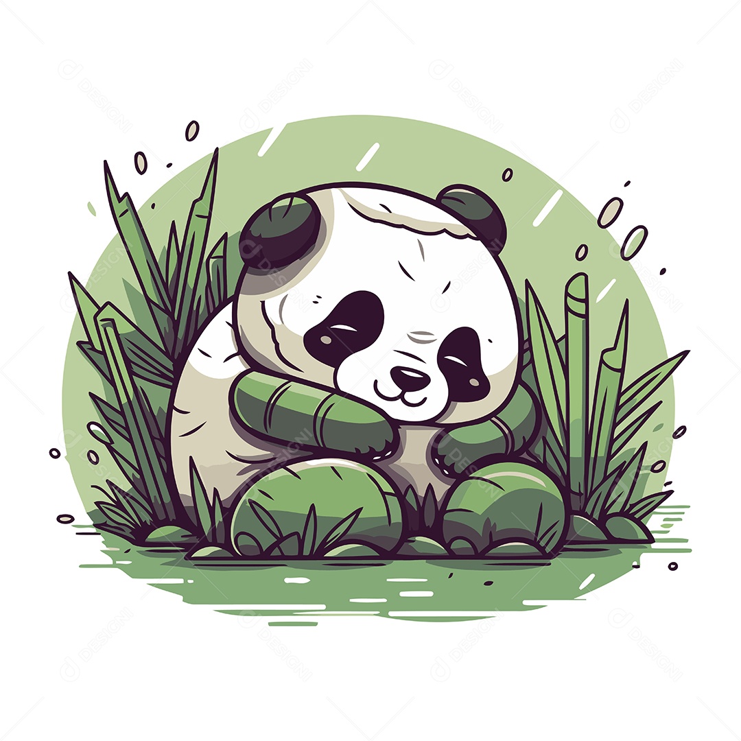 Panda de Desenho Animado Ilustração Vetor EPS