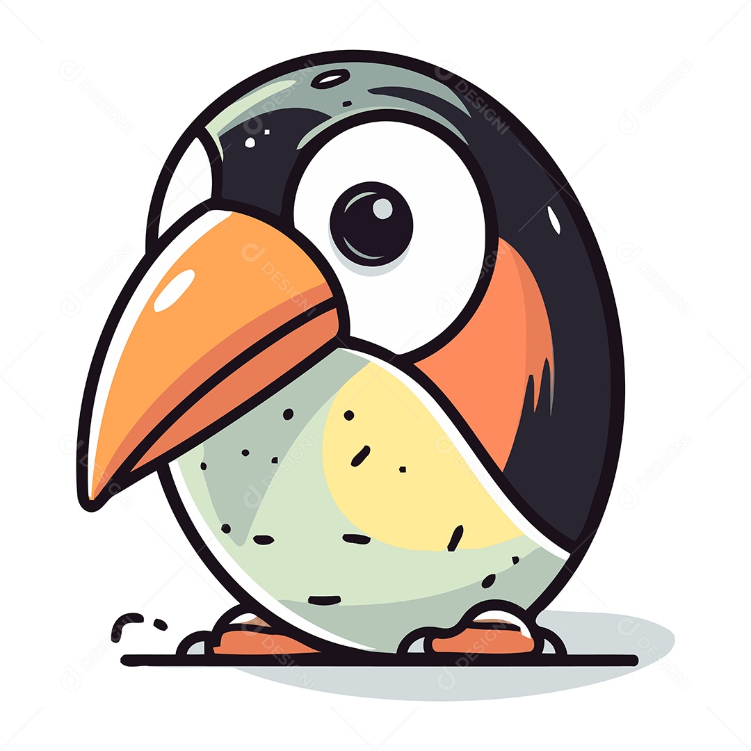 Tucano de Desenho Animado Ilustração Vetor EPS