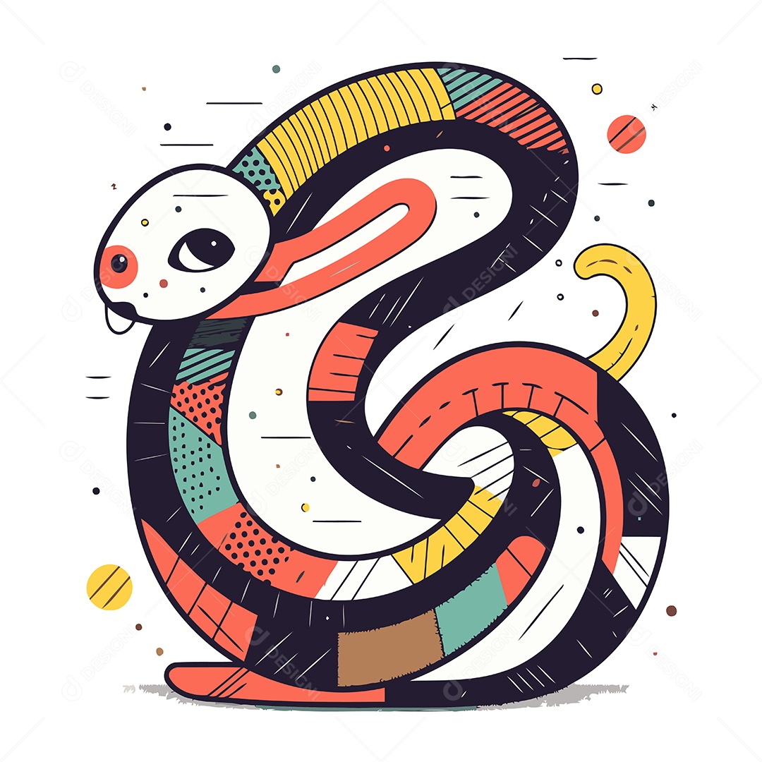 Cobra de Desenho Animado Ilustração Vetor EPS