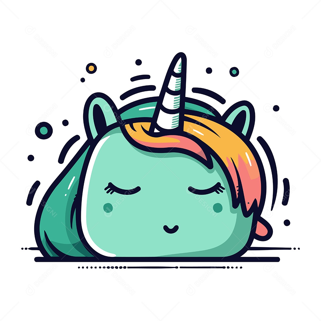 Cabeça de Unicórnio Ilustração Vetor EPS