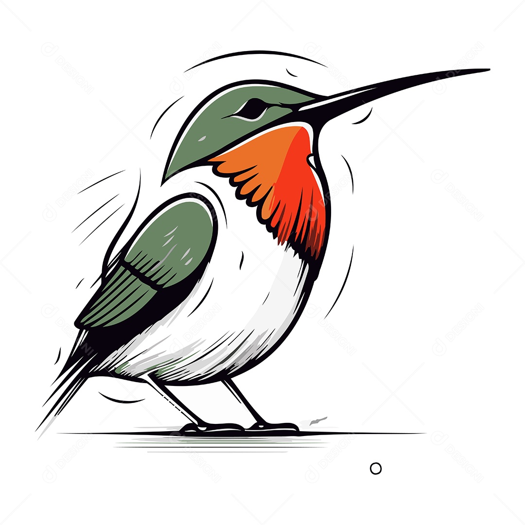 Beija Flor de Desenho Animado Ilustração Vetor EPS