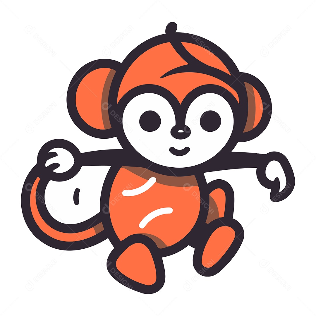 Macaco de Desenho Animado Ilustração Vetor EPS