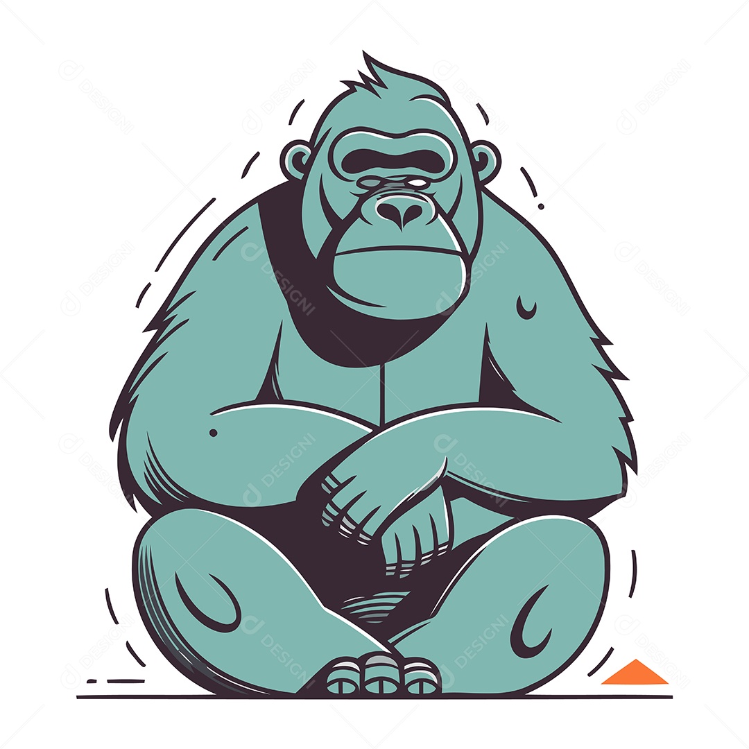 Gorila de Desenho Animado Ilustração Vetor EPS