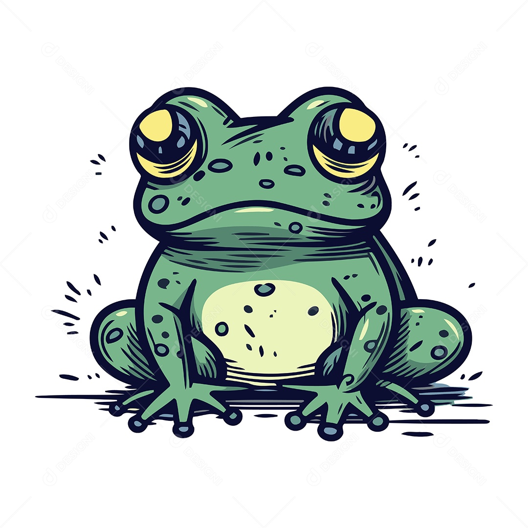 Sapo de Desenho Animado Ilustração Vetor EPS
