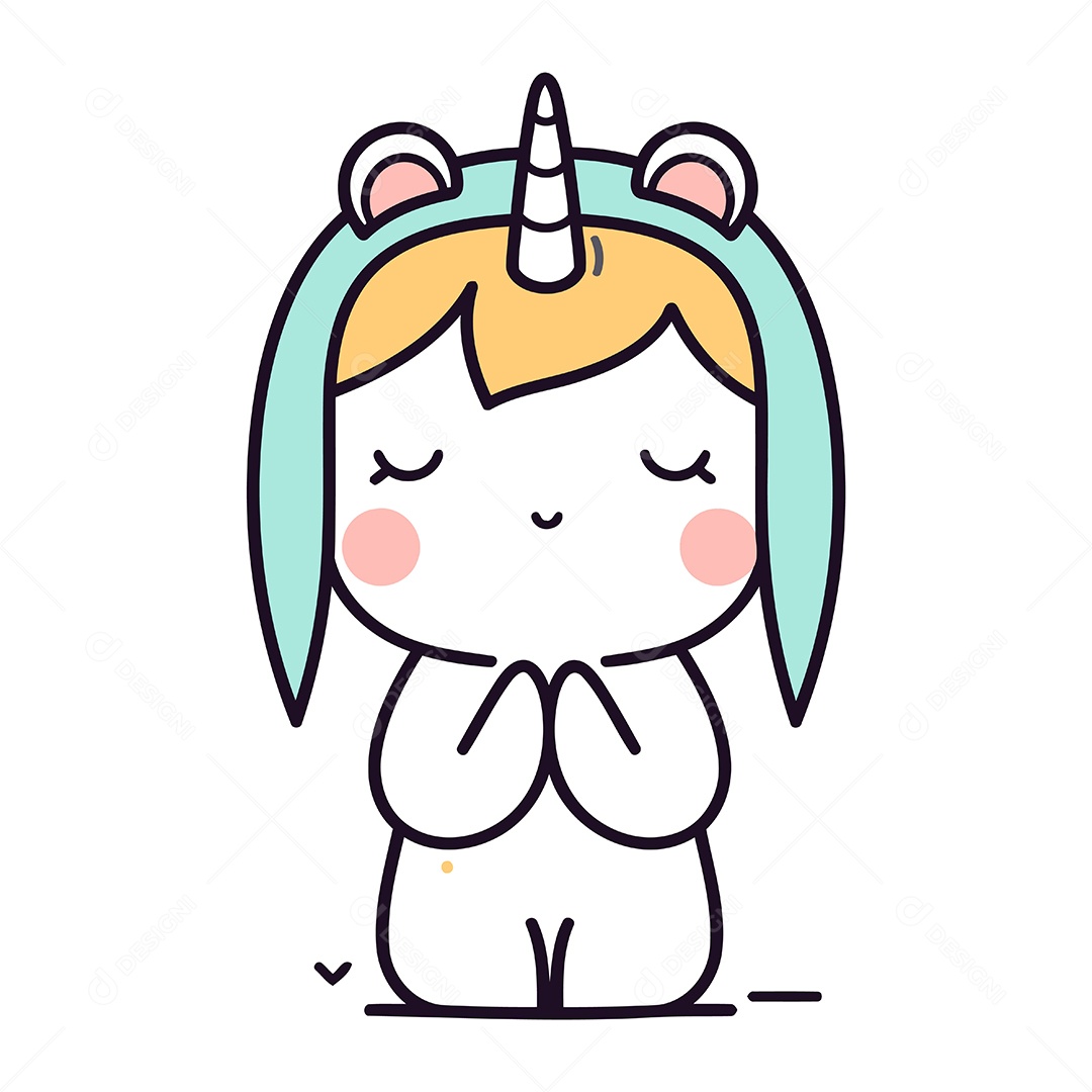 Unicórnio de Desenho Animado Ilustração Vetor EPS