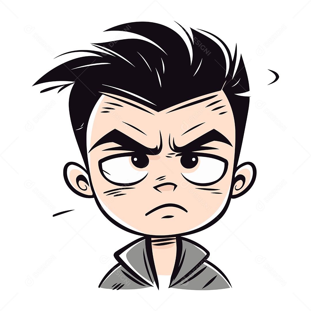 Homem Zangado de Desenho Animado Ilustração Vetor EPS