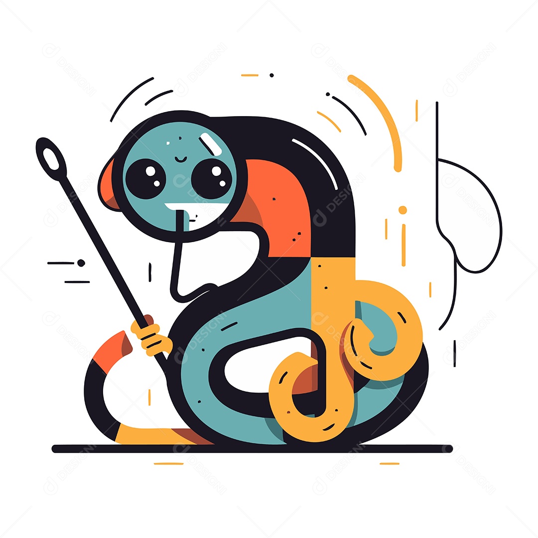 Monstro de Desenho Animado Ilustração Vetor EPS