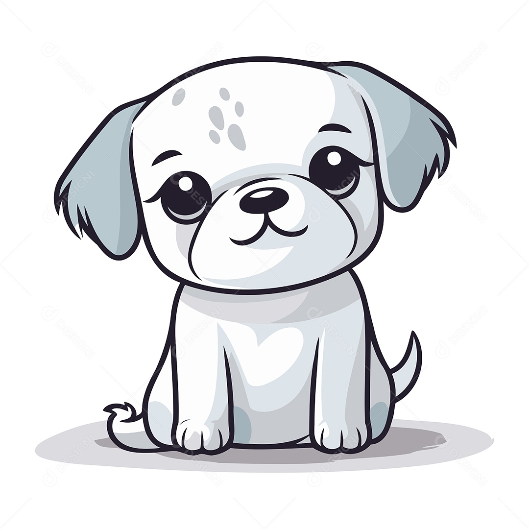 Cachorro Fofo de Desenho Animado Ilustração Vetor EPS