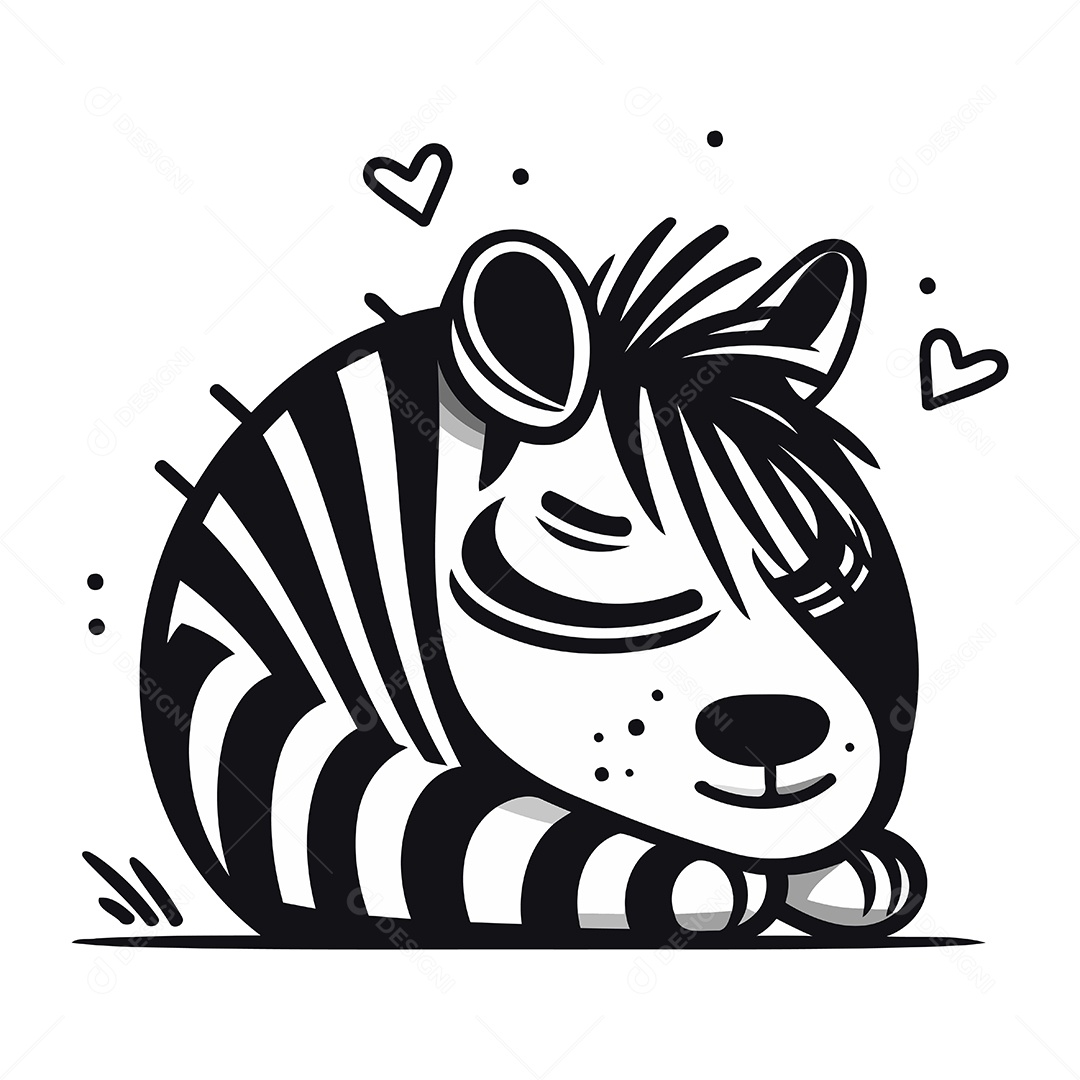 Zebra de Desenho Animado Ilustração Vetor EPS