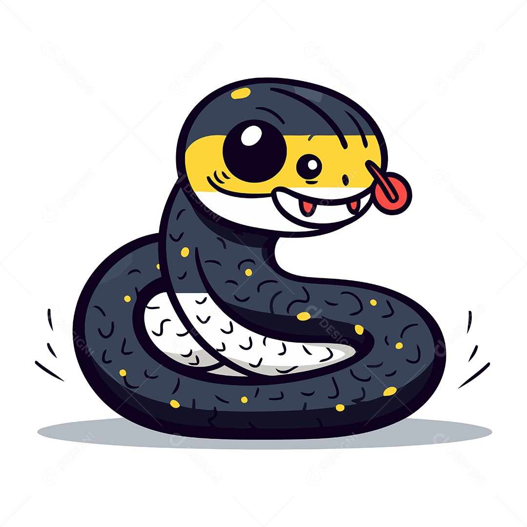Cobra de Desenho Animado Ilustração Vetor EPS