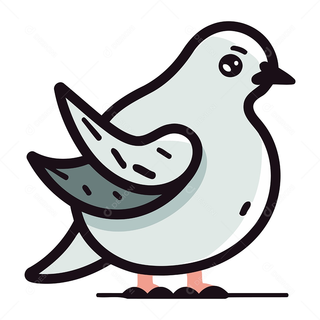 Pombo de Desenho Animado Ilustração Vetor EPS