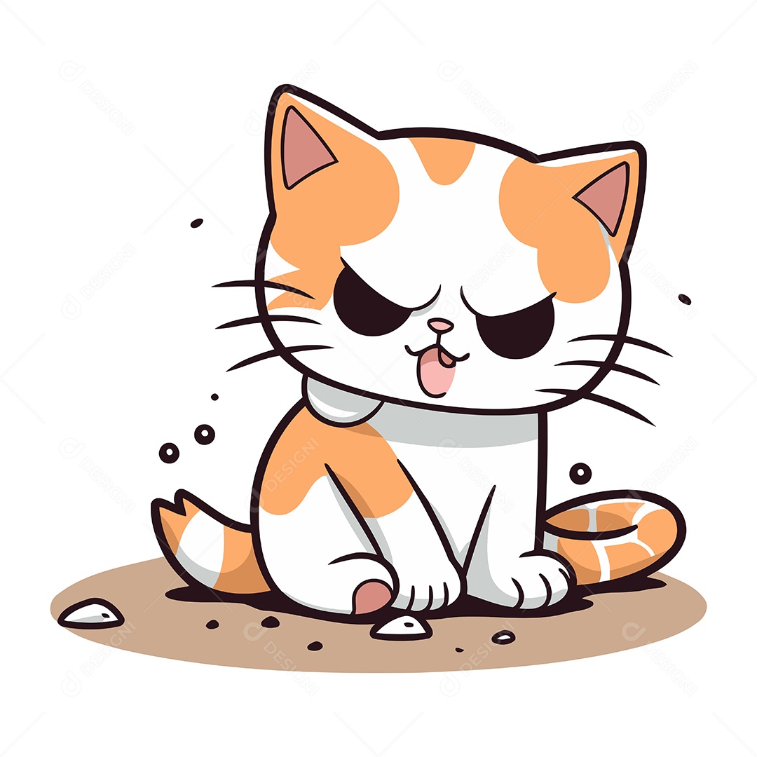 Gato de Desenho Animado Ilustração Vetor EPS