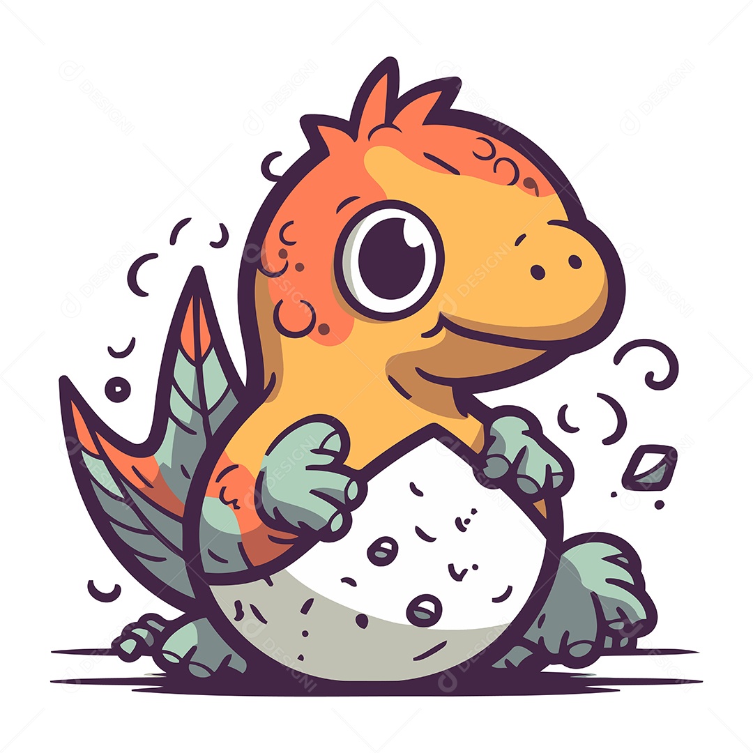 Filhote de Dinossauro Ilustração Vetor EPS