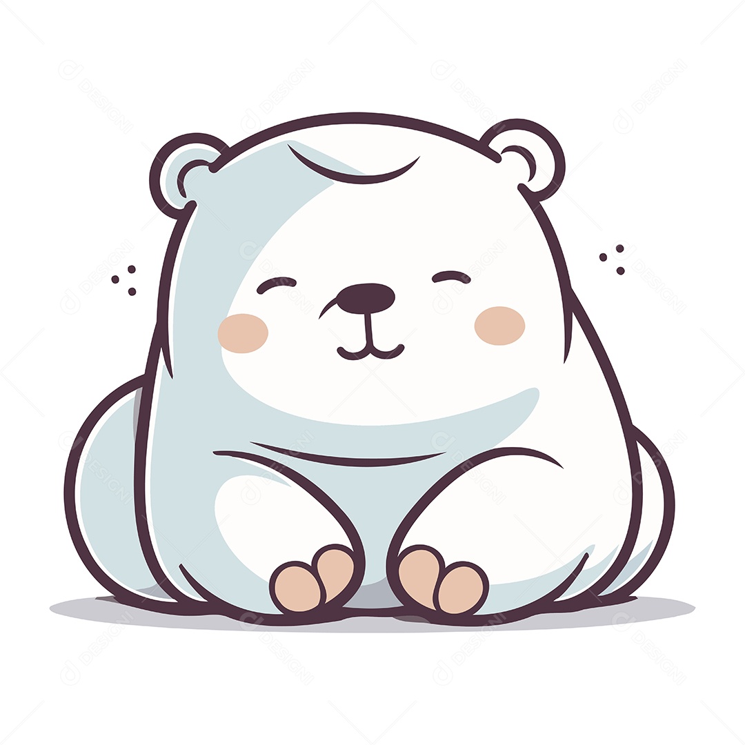 Urso Polar de Desenho Animado Ilustração Vetor EPS