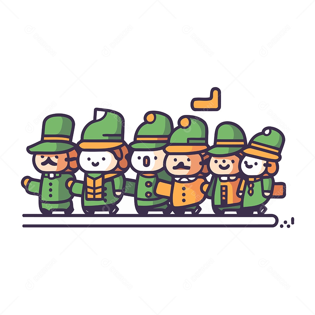 Duendes de Desenho Animado Ilustração Vetor EPS