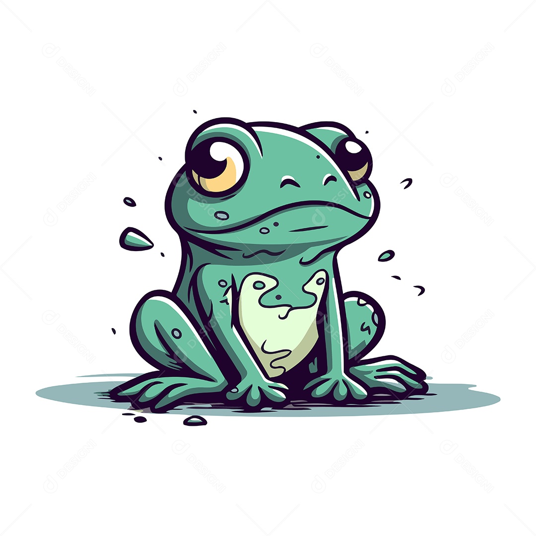 Sapo de Desenho Animado Ilustração Vetor EPS