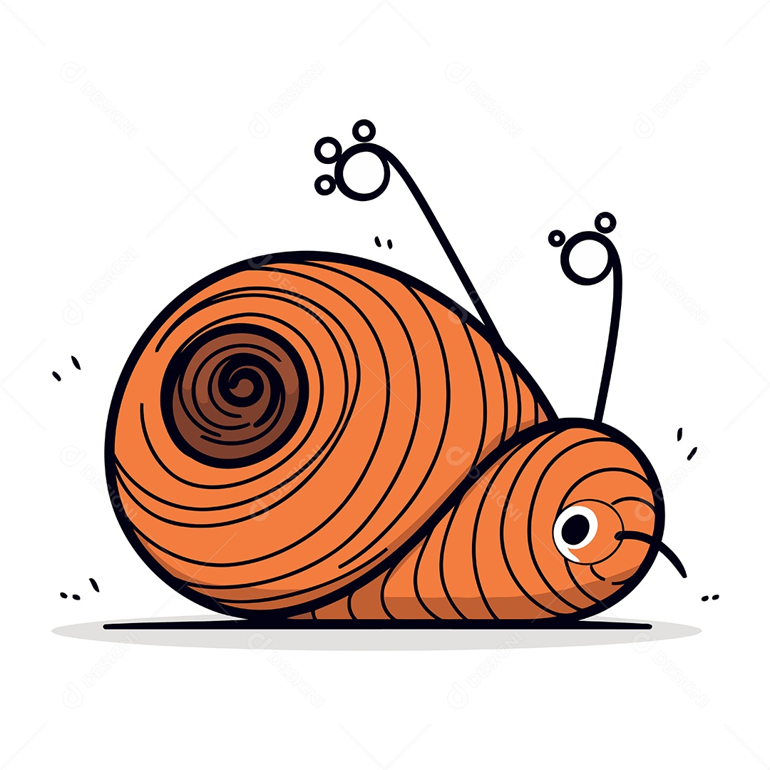 Caracol de Desenho Animado Ilustração Vetor EPS