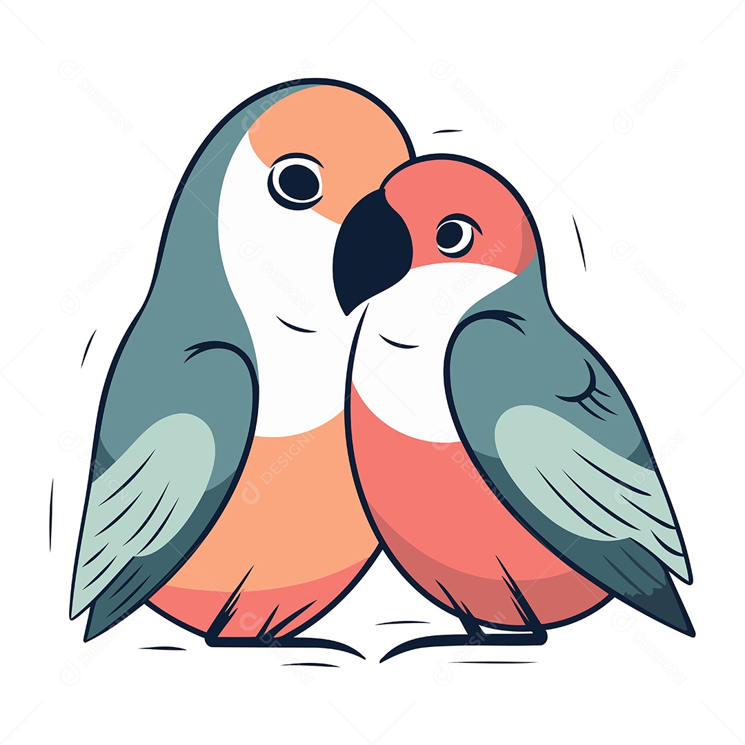 Casal de Pássaros Ilustração Vetor EPS