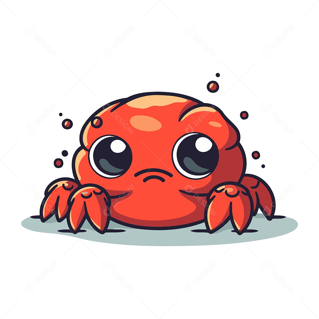 Caranguejo de Desenho Animado Ilustração Vetor EPS
