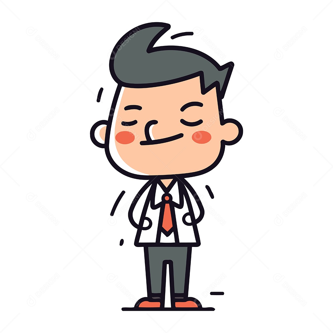 Médico Sorrindo de Desenho Animado Ilustração Vetor EPS