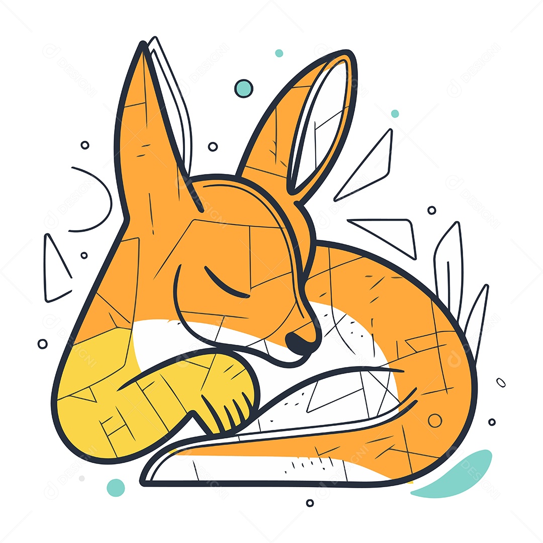 Raposa Fofa de Desenho Animado Ilustração Vetor EPS