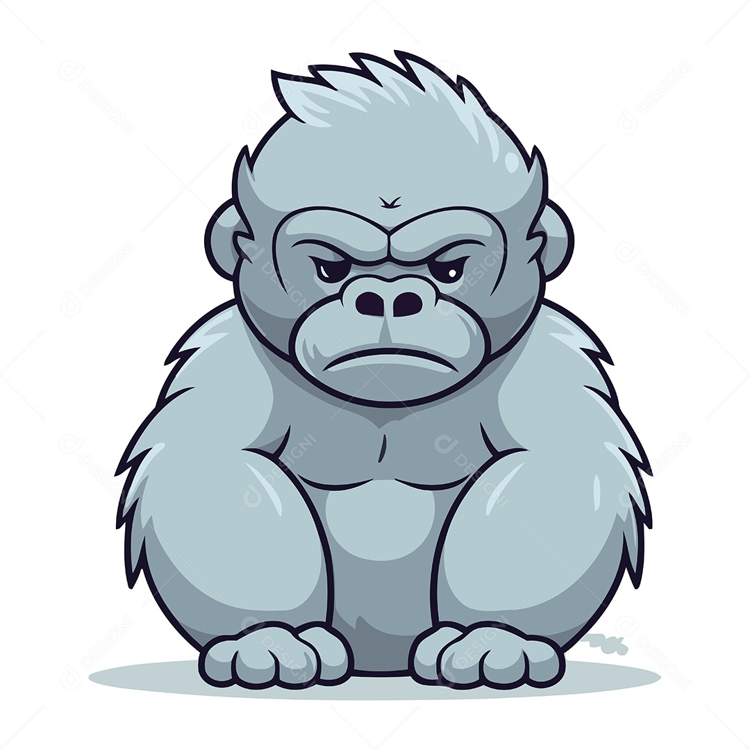 Gorila de Desenho Animado Ilustração Vetor EPS