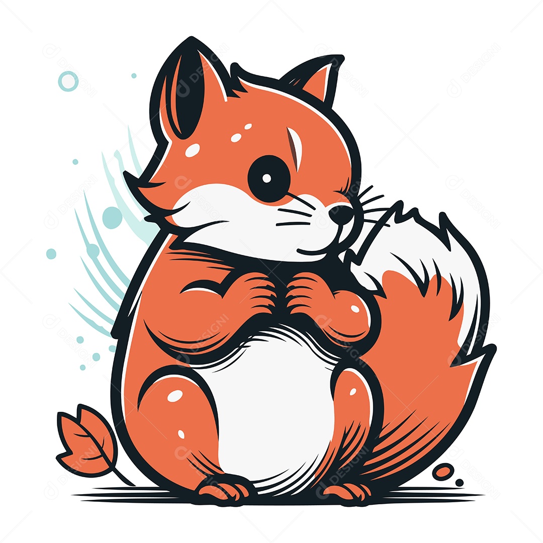 Esquilo de Desenho Animado Ilustração Vetor EPS