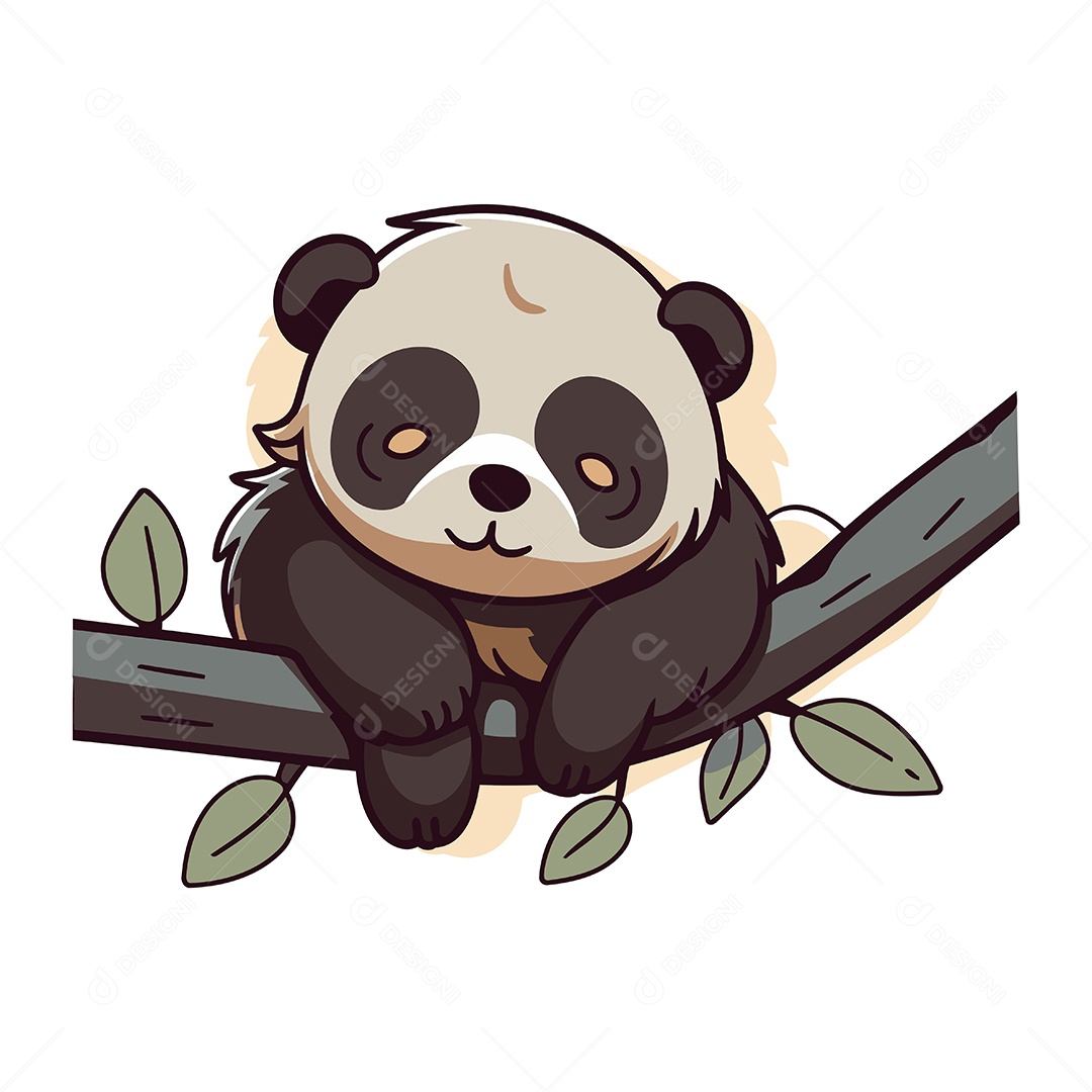 Panda Fofo de Desenho Animado Ilustração Vetor EPS