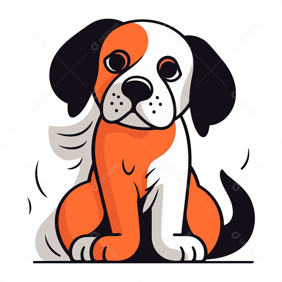 Cachorro Fofo de Desenho Animado Ilustração Vetor EPS