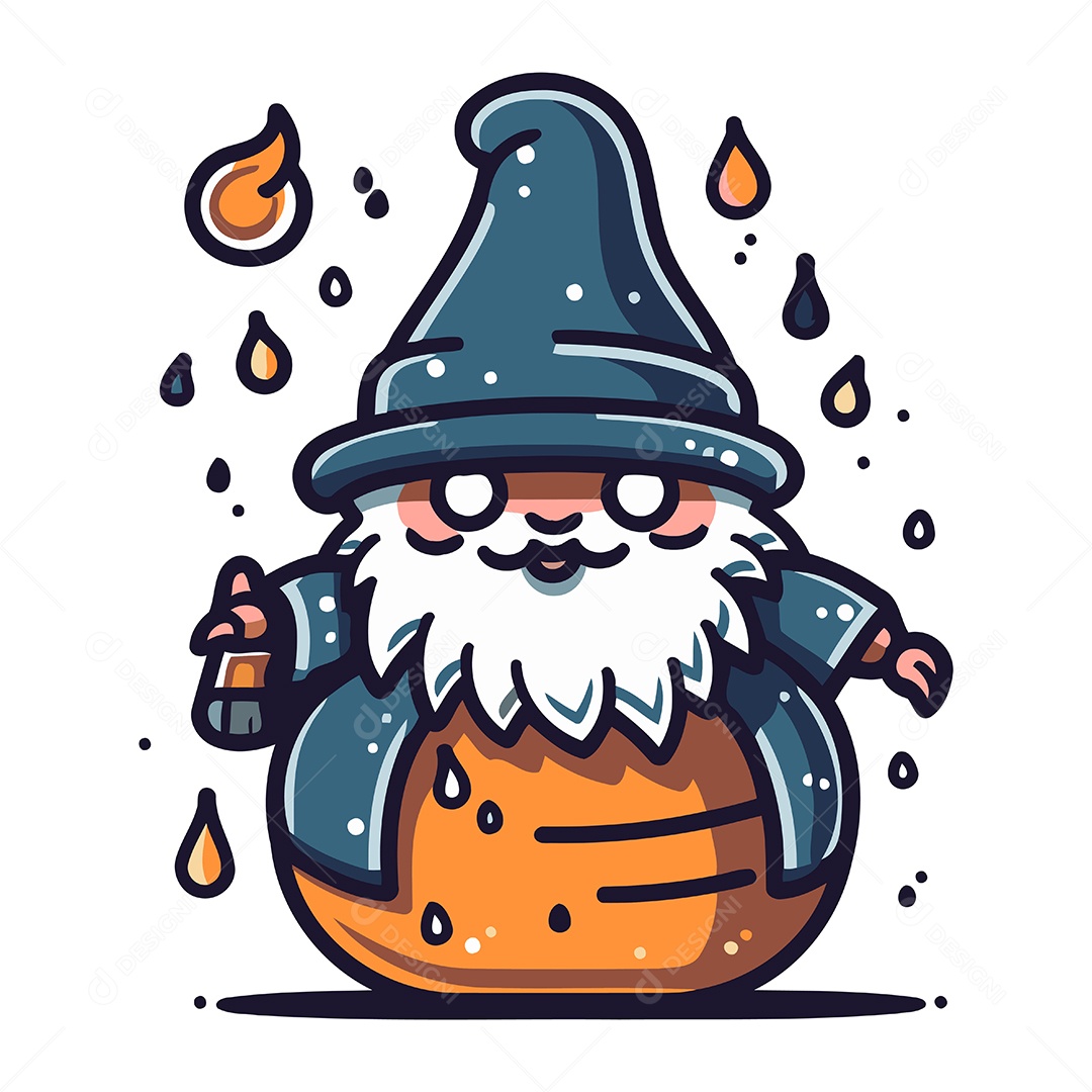 Mago de Desenho Animado Ilustração Vetor EPS