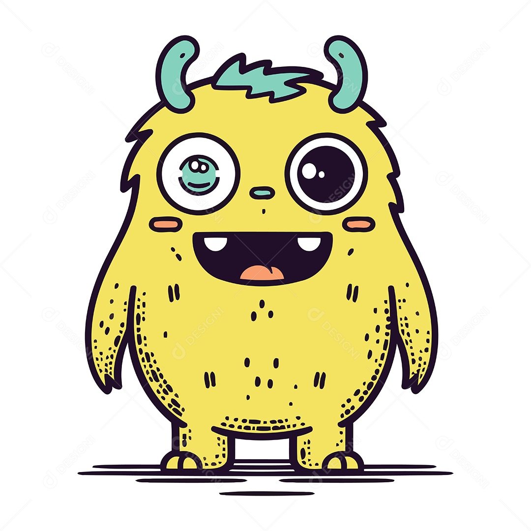 Monstro de Desenho Animado Ilustração Vetor EPS