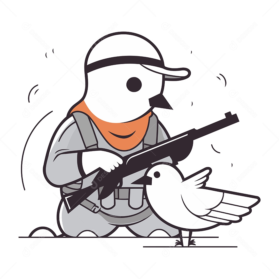 Pombas de Desenho Animado Ilustração Vetor EPS