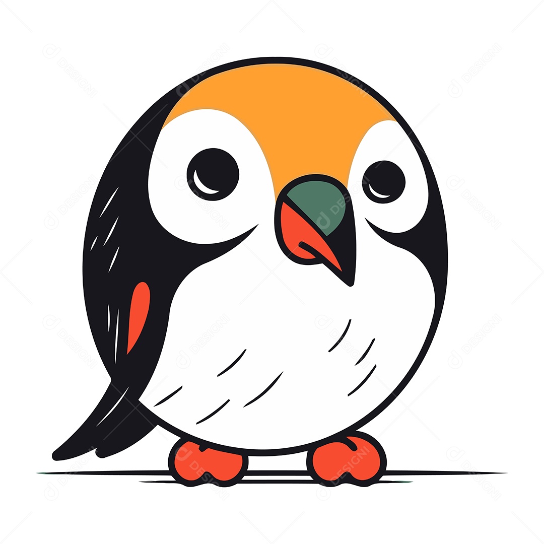 Pinguim de Desenho Animado Ilustração Vetor EPS