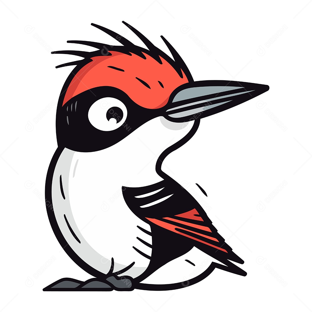 Pica Pau de Desenho Animado Ilustração Vetor EPS