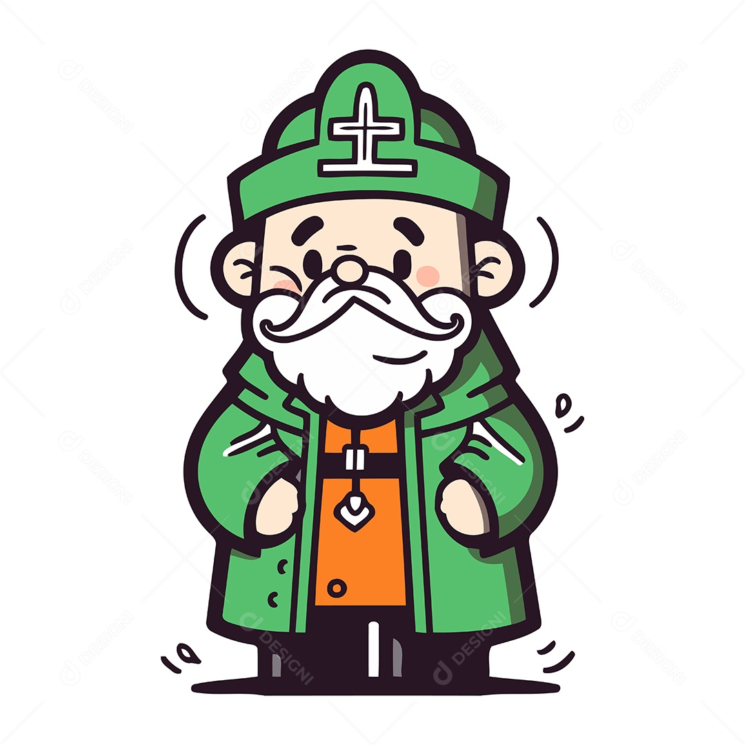 Ancião de Desenho Animado Ilustração Vetor EPS