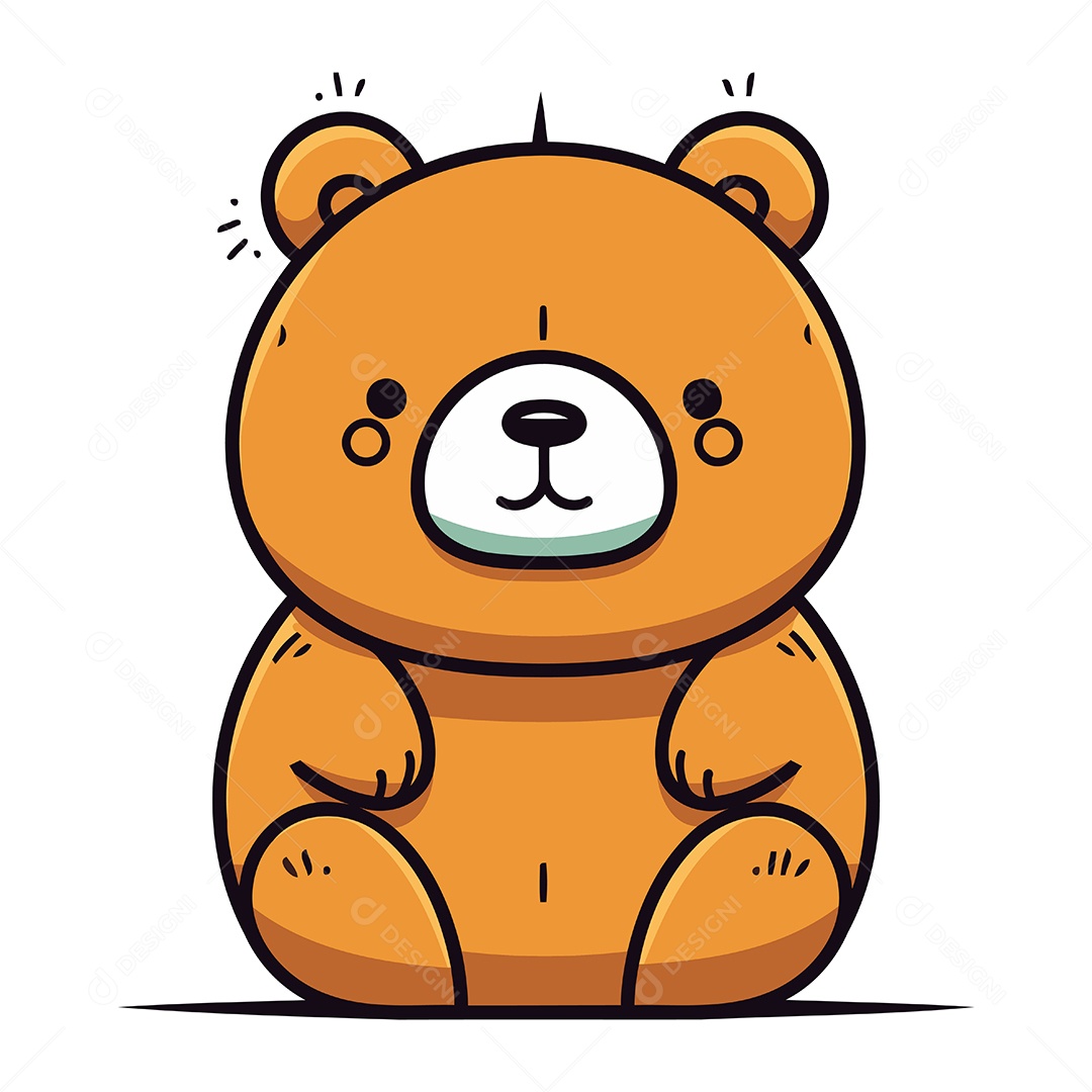 Urso Fofo de Desenho Animado Ilustração Vetor EPS